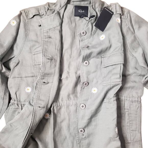 Rails Sahara Daisey Print green utility Jacket size large - Picture 5 of 7